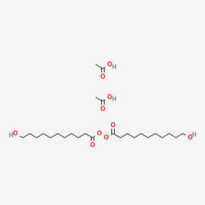 molecular formula C26H50O10 B14409619 acetic acid;11-hydroxyundecanoyl 11-hydroxyundecaneperoxoate CAS No. 84055-93-6