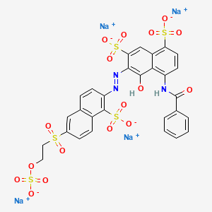 molecular formula C29H19N3Na4O17S5 B14409641 1,7-Naphthalenedisulfonic acid, 4-(benzoylamino)-5-hydroxy-6-[[1-sulfo-6-[[2-(sulfooxy)ethyl]sulfonyl]-2-naphthalenyl]azo]-, tetrasodium salt CAS No. 82199-13-1