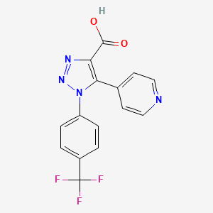 molecular formula C15H9F3N4O2 B1440966 5-(吡啶-4-基)-1-[4-(三氟甲基)苯基]-1H-1,2,3-三唑-4-羧酸 CAS No. 1326921-64-5