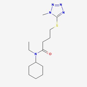 molecular formula C14H25N5OS B14409666 N-Cyclohexyl-N-ethyl-4-((1-methyl-1H-tetrazol-5-yl)thio)butanamide CAS No. 80463-72-5