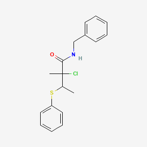 molecular formula C18H20ClNOS B14409667 N-Benzyl-2-chloro-2-methyl-3-(phenylsulfanyl)butanamide CAS No. 83375-49-9