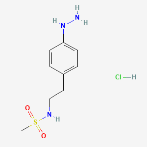 molecular formula C9H16ClN3O2S B14409785 Methanesulfonamide, N-(2-(4-hydrazinophenyl)ethyl)-, monohydrochloride CAS No. 85455-74-9