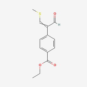 Ethyl 4-[1-(methylsulfanyl)-3-oxoprop-1-en-2-yl]benzoate