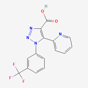 molecular formula C15H9F3N4O2 B1440981 5-(吡啶-2-基)-1-[3-(三氟甲基)苯基]-1H-1,2,3-三唑-4-羧酸 CAS No. 1326922-71-7