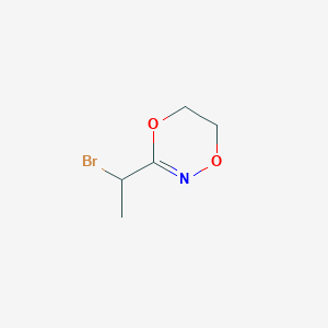 molecular formula C5H8BrNO2 B14409833 3-(1-Bromoethyl)-5,6-dihydro-1,4,2-dioxazine CAS No. 83224-59-3