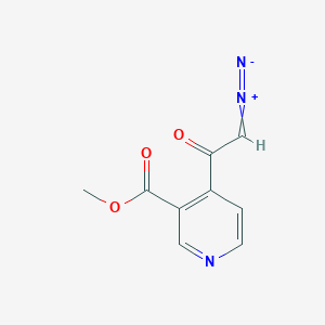 molecular formula C9H7N3O3 B14409838 2-Diazonio-1-[3-(methoxycarbonyl)pyridin-4-yl]ethen-1-olate CAS No. 87052-78-6