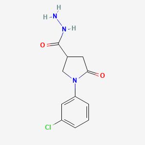 molecular formula C11H12ClN3O2 B1440987 1-(3-Chlorophenyl)-5-oxopyrrolidine-3-carbohydrazide CAS No. 851431-19-1