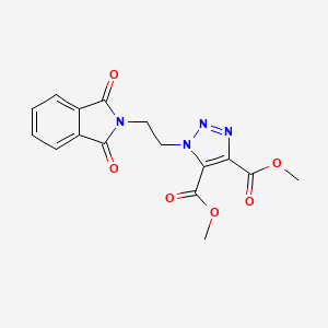molecular formula C16H14N4O6 B1440989 dimethyl 1-[2-(1,3-dioxo-1,3-dihydro-2H-isoindol-2-yl)ethyl]-1H-1,2,3-triazole-4,5-dicarboxylate CAS No. 869895-62-5