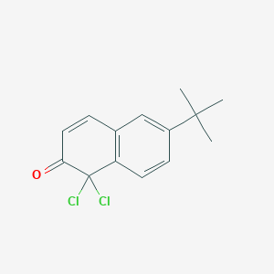 molecular formula C14H14Cl2O B14409891 6-tert-Butyl-1,1-dichloronaphthalen-2(1H)-one CAS No. 86044-32-8