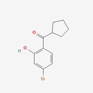 molecular formula C12H13BrO2 B14409932 (4-Bromo-2-hydroxyphenyl)(cyclopentyl)methanone CAS No. 81865-35-2