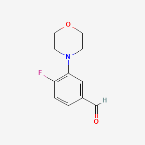 molecular formula C11H12FNO2 B1440996 4-Fluoro-3-morpholinobenzaldehyde CAS No. 1197193-13-7