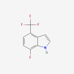 molecular formula C9H5F4N B1441000 7-fluoro-4-(trifluoromethyl)-1H-indole CAS No. 1167055-51-7