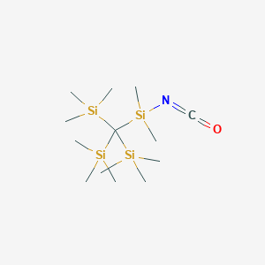 molecular formula C13H33NOSi4 B14410041 {[Isocyanato(dimethyl)silyl]methanetriyl}tris(trimethylsilane) CAS No. 85199-81-1