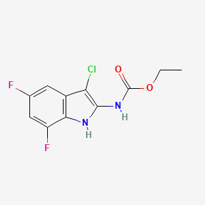 molecular formula C11H9ClF2N2O2 B1441007 2-Ethyl-N-(3-chloro-5,7-difluoroindole)carbamate CAS No. 1082042-28-1