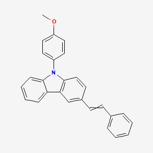 molecular formula C27H21NO B14410115 9-(4-Methoxyphenyl)-3-(2-phenylethenyl)-9H-carbazole CAS No. 84746-65-6