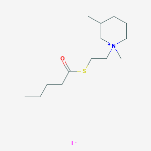 1,3-Dimethyl-1-[2-(pentanoylsulfanyl)ethyl]piperidin-1-ium iodide