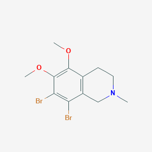 molecular formula C12H15Br2NO2 B14410145 7,8-Dibromo-5,6-dimethoxy-2-methyl-1,2,3,4-tetrahydroisoquinoline CAS No. 87665-04-1