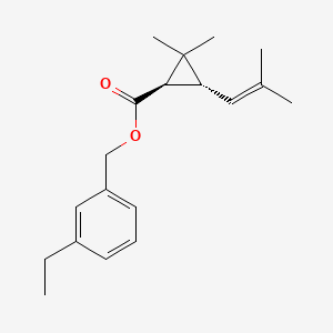 molecular formula C19H26O2 B14410163 Cyclopropanecarboxylic acid, 2,2-dimethyl-3-(2-methyl-1-propenyl)-, (3-ethylphenyl)methyl ester, (1R,3R)- CAS No. 82488-10-6