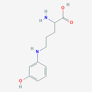 molecular formula C11H16N2O3 B14410175 2-Amino-5-(3-hydroxyanilino)pentanoic acid CAS No. 80548-16-9