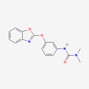 molecular formula C16H15N3O3 B14410185 N'-{3-[(1,3-Benzoxazol-2-yl)oxy]phenyl}-N,N-dimethylurea CAS No. 85742-59-2