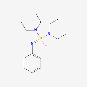 molecular formula C14H25FN3P B14410189 N,N,N',N'-Tetraethyl-N''-phenylphosphorodiamidimidic fluoride CAS No. 86601-02-7