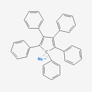 molecular formula C35H25Na B14410255 sodium;(2,3,4,5-tetraphenylcyclopenta-1,4-dien-1-yl)benzene CAS No. 82207-56-5