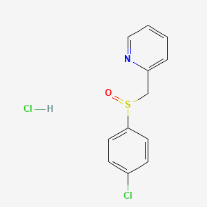 molecular formula C12H11Cl2NOS B14410283 2-[(4-Chlorophenyl)sulfinylmethyl]pyridine;hydrochloride CAS No. 81851-03-8