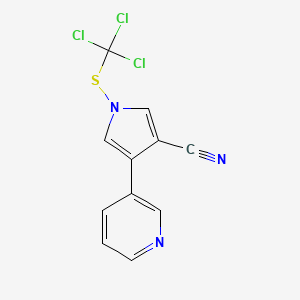 molecular formula C11H6Cl3N3S B14410306 4-(Pyridin-3-yl)-1-[(trichloromethyl)sulfanyl]-1H-pyrrole-3-carbonitrile CAS No. 87389-50-2