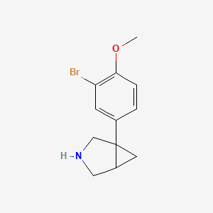 molecular formula C12H14BrNO B14410341 3-Azabicyclo[3.1.0]hexane, 1-(3-bromo-4-methoxyphenyl)- CAS No. 86215-50-1