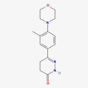 molecular formula C15H19N3O2 B14410345 6-[3-Methyl-4-(morpholin-4-yl)phenyl]-4,5-dihydropyridazin-3(2H)-one CAS No. 84313-99-5