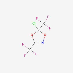 molecular formula C4ClF6NO2 B14410375 5-Chloro-3,5-bis(trifluoromethyl)-5H-1,4,2-dioxazole CAS No. 82985-92-0