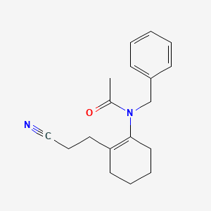 molecular formula C18H22N2O B14410389 N-Benzyl-N-[2-(2-cyanoethyl)cyclohex-1-en-1-yl]acetamide CAS No. 82365-25-1