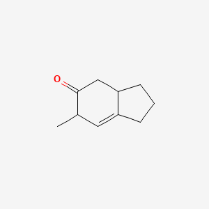 molecular formula C10H14O B14410436 6-Methyl-1,2,3,3a,4,6-hexahydro-5H-inden-5-one CAS No. 84065-61-2