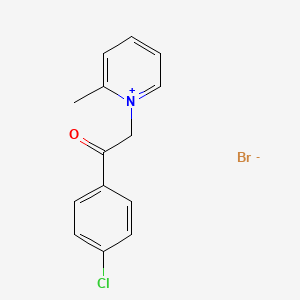 molecular formula C14H13BrClNO B14410448 1-[2-(4-Chlorophenyl)-2-oxoethyl]-2-methylpyridin-1-ium bromide CAS No. 82746-43-8