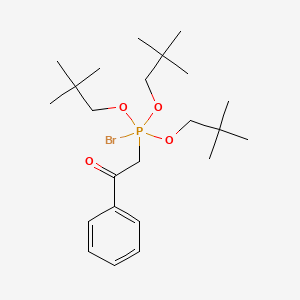 molecular formula C23H40BrO4P B14410463 2-[Bromotris(2,2-dimethylpropoxy)-lambda~5~-phosphanyl]-1-phenylethan-1-one CAS No. 81041-25-0