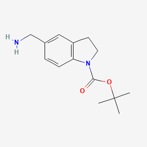 B1441052 Tert-butyl 5-(aminomethyl)indoline-1-carboxylate CAS No. 885270-00-8