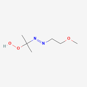 molecular formula C6H14N2O3 B14410548 2-[(E)-(2-Methoxyethyl)diazenyl]propane-2-peroxol CAS No. 87841-76-7