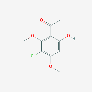 molecular formula C10H11ClO4 B14410580 1-(3-Chloro-6-hydroxy-2,4-dimethoxyphenyl)ethanone CAS No. 81325-86-2