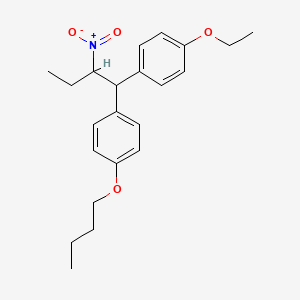 molecular formula C22H29NO4 B14410591 Benzene, 1-butyl-4-(1-(4-ethoxyphenyl)-2-nitrobutyl)- CAS No. 85078-22-4