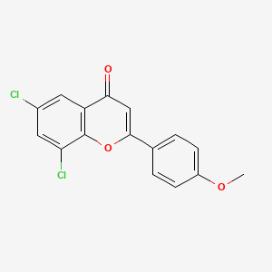 molecular formula C16H10Cl2O3 B14410595 6,8-Dichloro-2-(4-methoxyphenyl)-4H-1-benzopyran-4-one CAS No. 80972-96-9