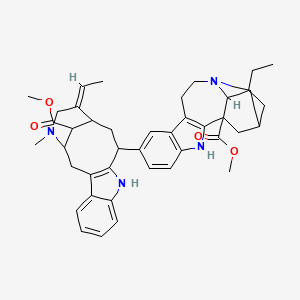 molecular formula C42H50N4O4 B14410660 Ibogamine-18-carboxylic acid, 12-((3alpha)-17-methoxy-17-oxovobasan-3-yl)-, methyl ester CAS No. 80981-94-8