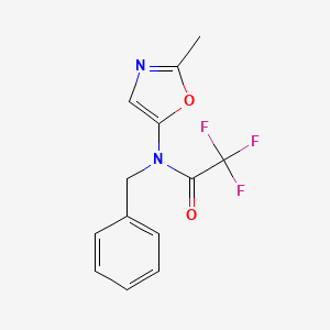 molecular formula C13H11F3N2O2 B14410668 N-Benzyl-2,2,2-trifluoro-N-(2-methyl-1,3-oxazol-5-yl)acetamide CAS No. 87783-66-2