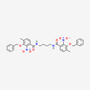 molecular formula C34H34N4O8 B14410672 N,N'-(Butane-1,4-diyl)bis[3-(benzyloxy)-4-methyl-2-nitrobenzamide] CAS No. 85513-24-2