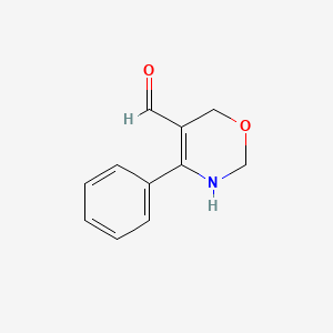 molecular formula C11H11NO2 B14410695 4-Phenyl-3,6-dihydro-2H-1,3-oxazine-5-carbaldehyde CAS No. 86761-70-8