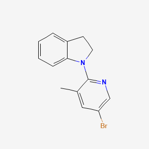 molecular formula C14H13BrN2 B1441081 1-(5-Bromo-3-methyl-2-pyridinyl)indoline CAS No. 1220016-96-5