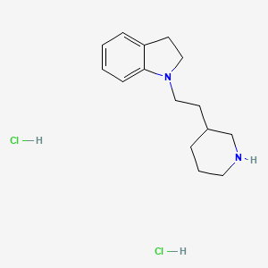 molecular formula C15H24Cl2N2 B1441082 1-[2-(3-Piperidinyl)ethyl]indoline dihydrochloride CAS No. 1220030-53-4