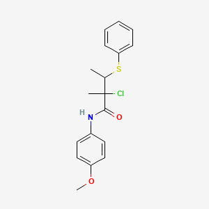 2-Chloro-N-(4-methoxyphenyl)-2-methyl-3-(phenylsulfanyl)butanamide