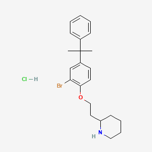 molecular formula C22H29BrClNO B1441112 2-{2-[2-Bromo-4-(1-methyl-1-phenylethyl)phenoxy]-ethyl}piperidine hydrochloride CAS No. 1219967-16-4