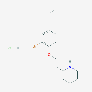 molecular formula C18H29BrClNO B1441118 2-{2-[2-Bromo-4-(tert-pentyl)phenoxy]-ethyl}piperidine hydrochloride CAS No. 1220030-60-3