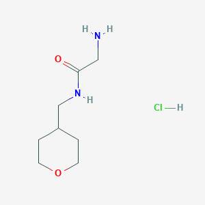 molecular formula C8H17ClN2O2 B1441129 2-Amino-N-(tetrahydro-2H-pyran-4-ylmethyl)-acetamide hydrochloride CAS No. 1219976-83-6
